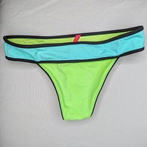 Blue Teal Color Block Swim Bikini Bottom (S) Victoria's Secret